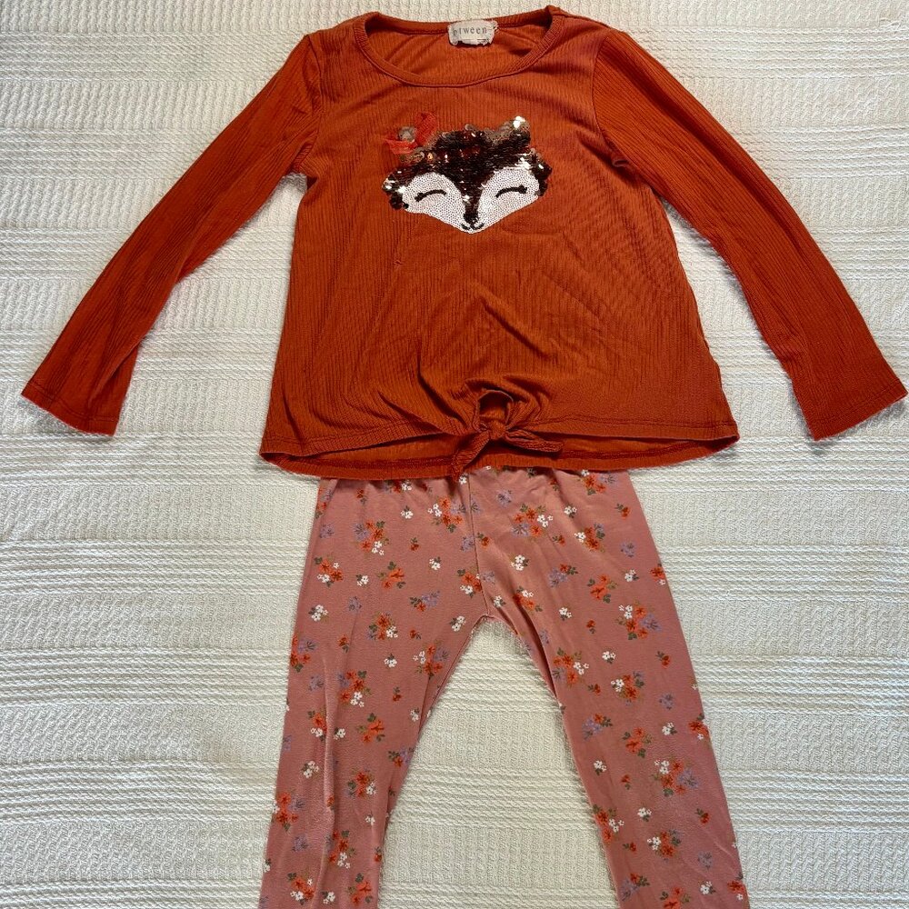 2 piece Woodland Floral Top and Bottom Set - Size 6